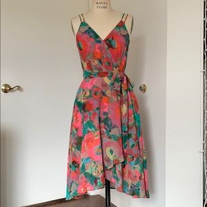BB Dakota printed chiffon wrap dress